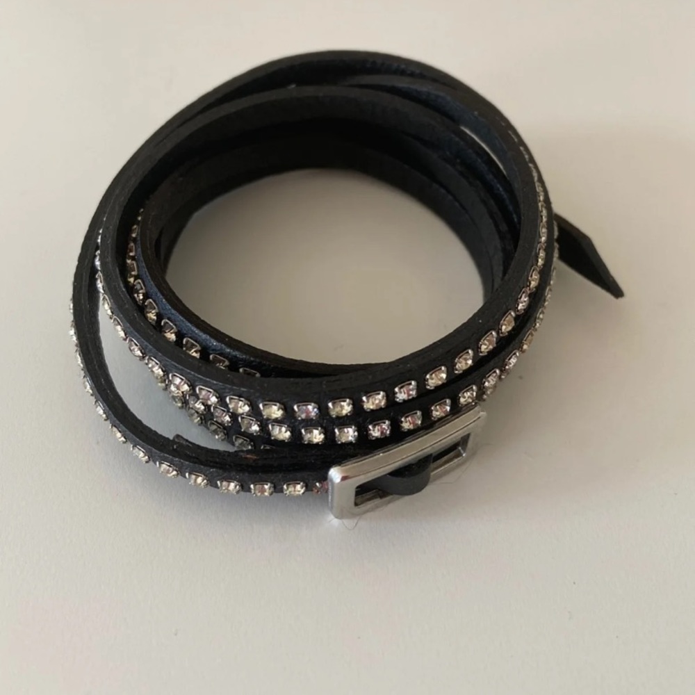 Black Leather Wrap Bracelet